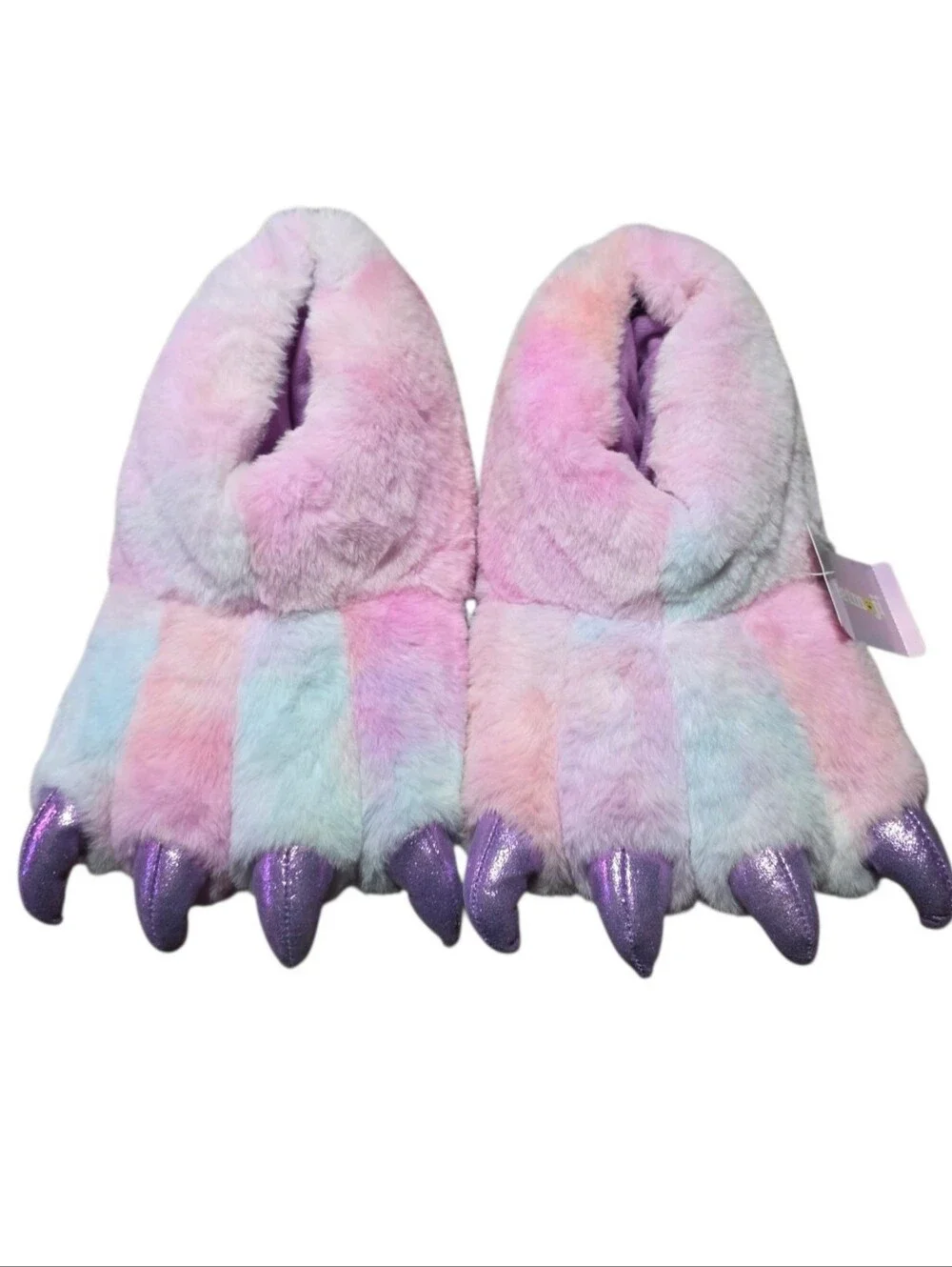 Feetmoji Monster Claw Slippers Multicolor Pastel Tie Dye Size XL (4-5)
